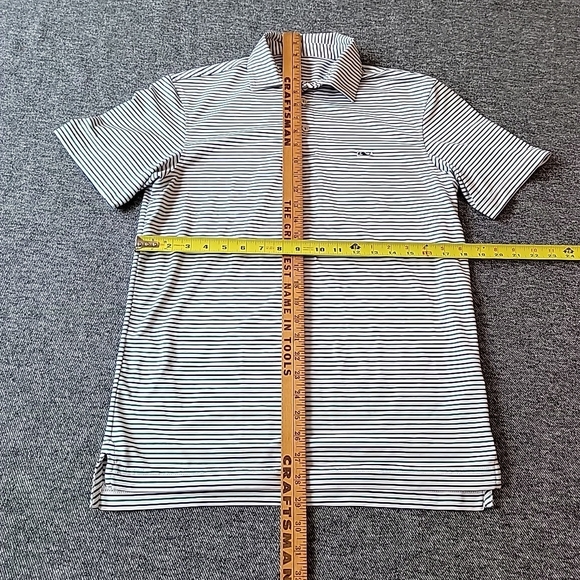 Vineyard Vines On The Go Sankaty Polo Men's XS Green Striped Performance Shirt - Picture 5 of 8